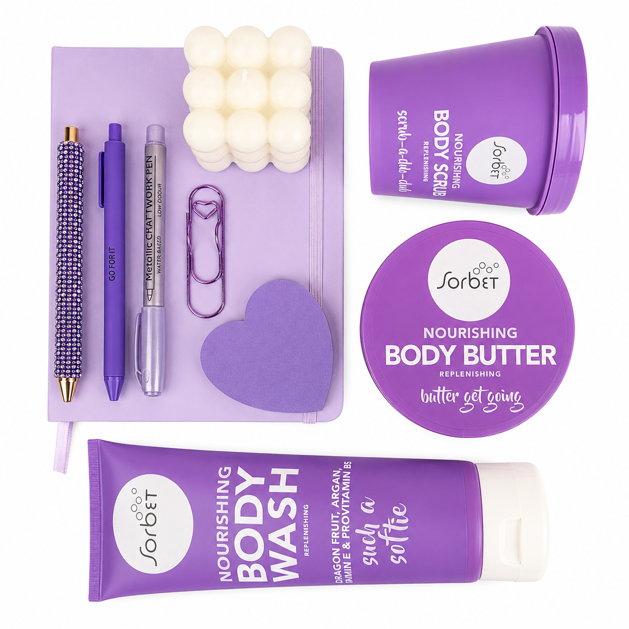 Sorbet & Stationery Gift Set - Purple