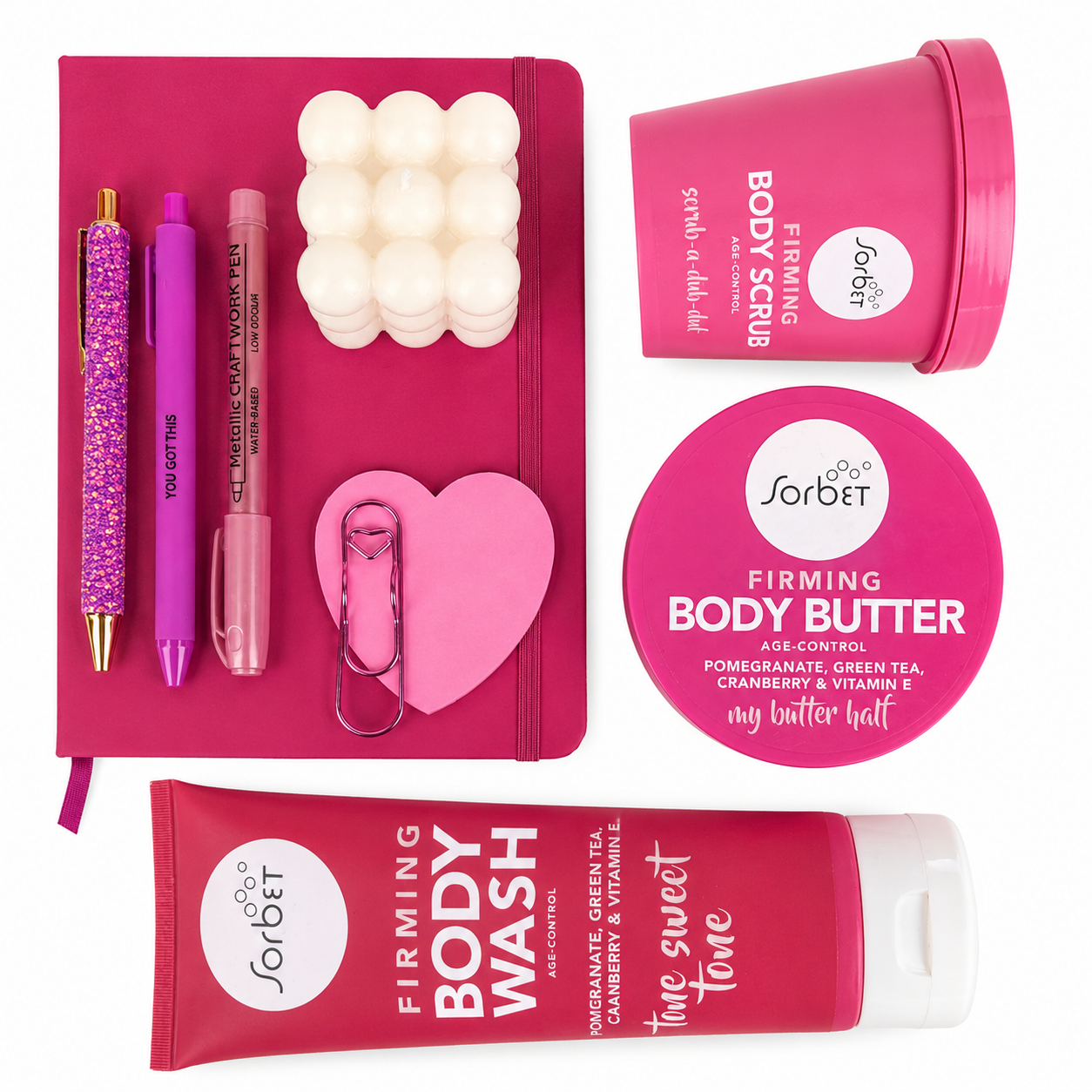 Sorbet & Stationery Gift Set - Pink