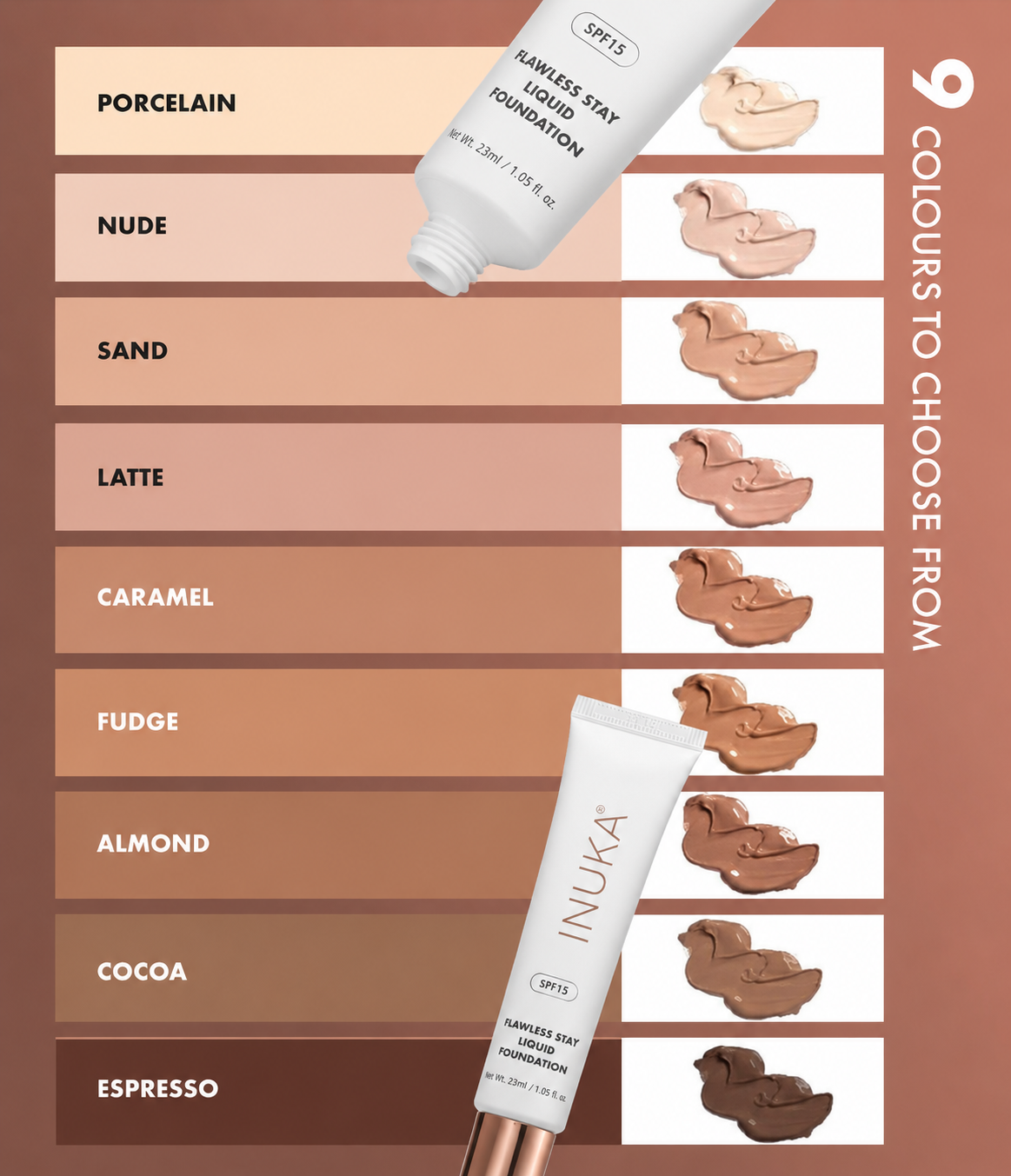 Inuka Flawless Stay Foundation - 23ml