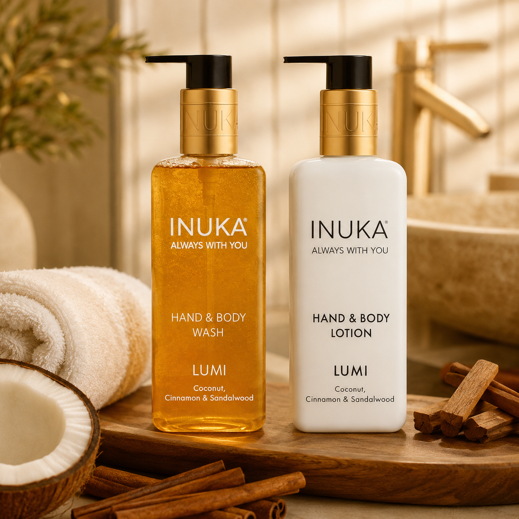 Inuka Luxury 2 x 300ml Hand & Body Wash and Lotion - Lumi