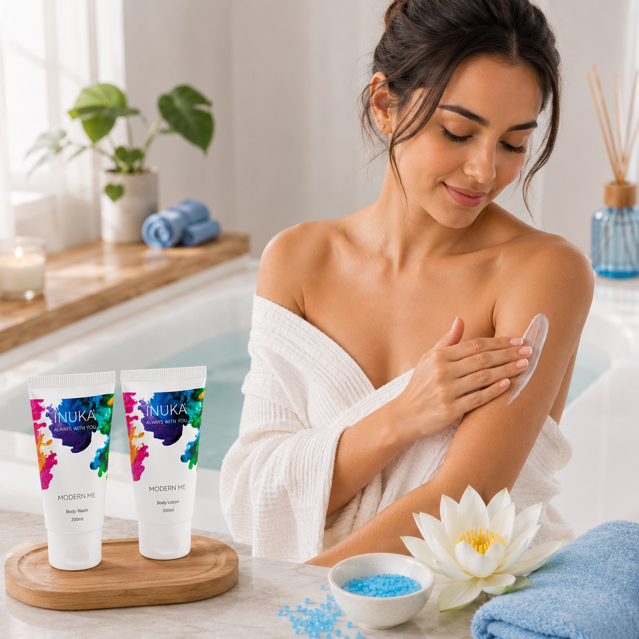 Inuka Modern Me 2 x 50ml Body Wash & Lotion - Blue For Her