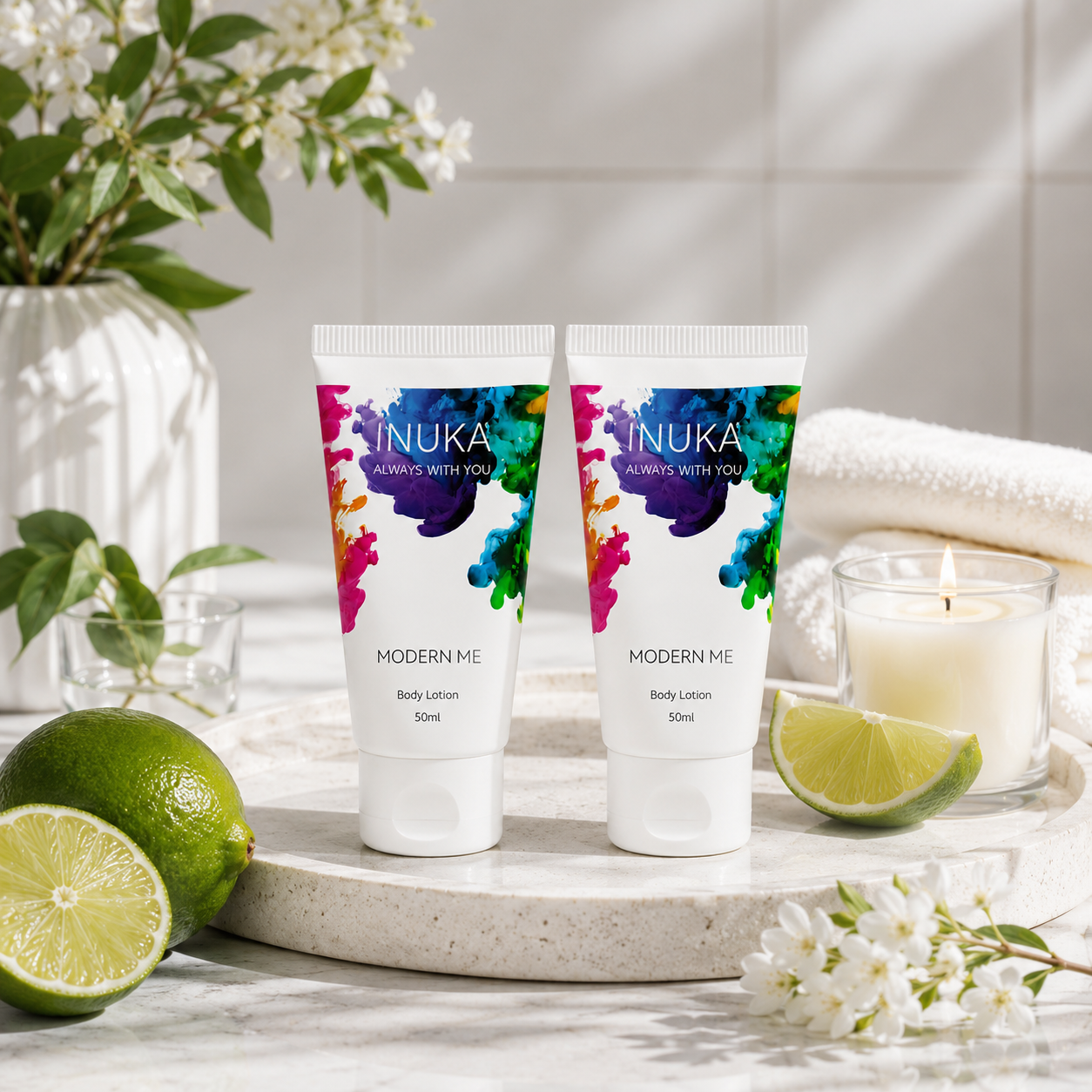 Inuka Modern Me 2 x 50ml Body Wash & Lotion - Lime For Her