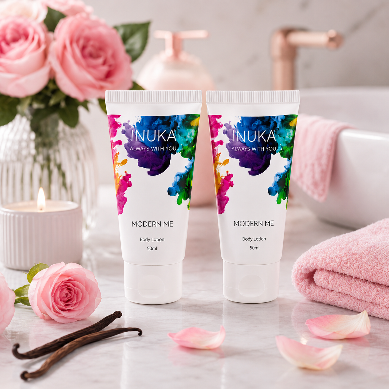 Inuka Modern Me 2 x 50ml Body Wash & Lotion - Pink For Her