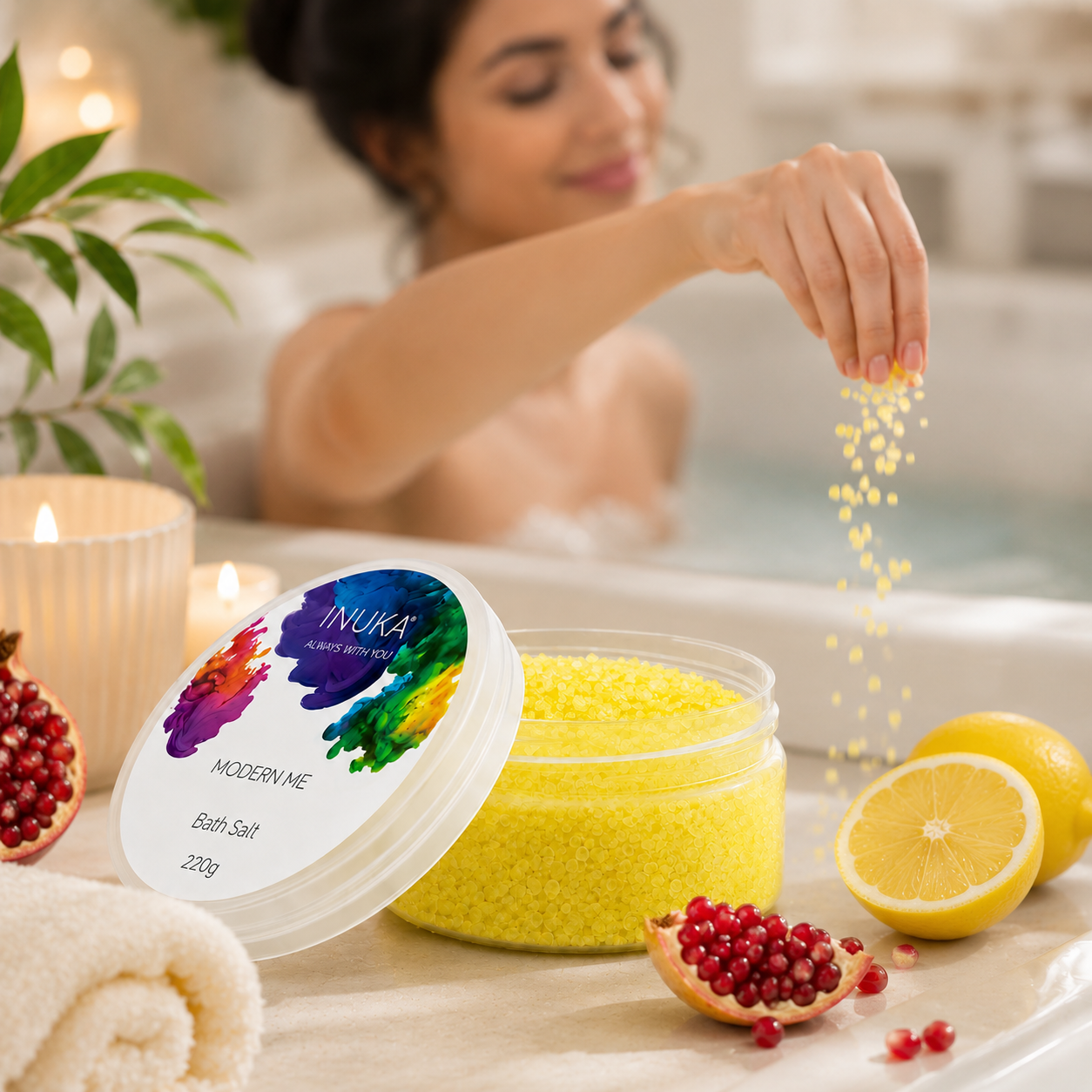 Inuka Modern Me 220g Bath Salt - Yellow For Her