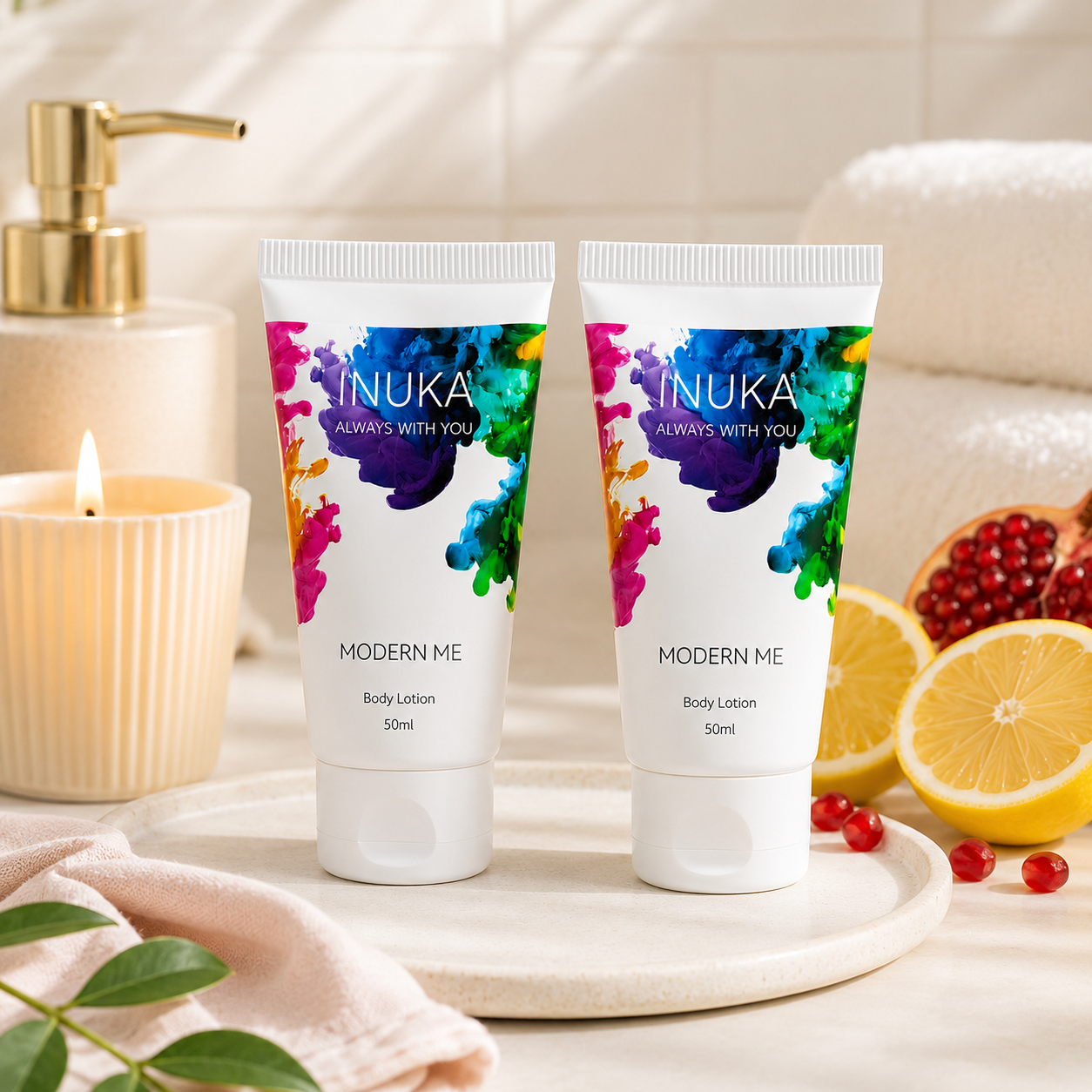 Inuka Modern Me 2 x 50ml Body Wash & Lotion - Yellow For Her