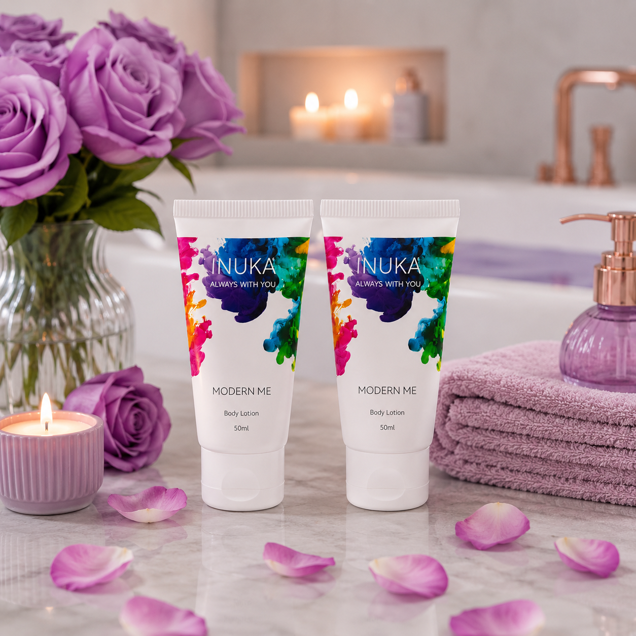 Inuka Modern Me 2 x 50ml Body Wash & Lotion - Purple For Her