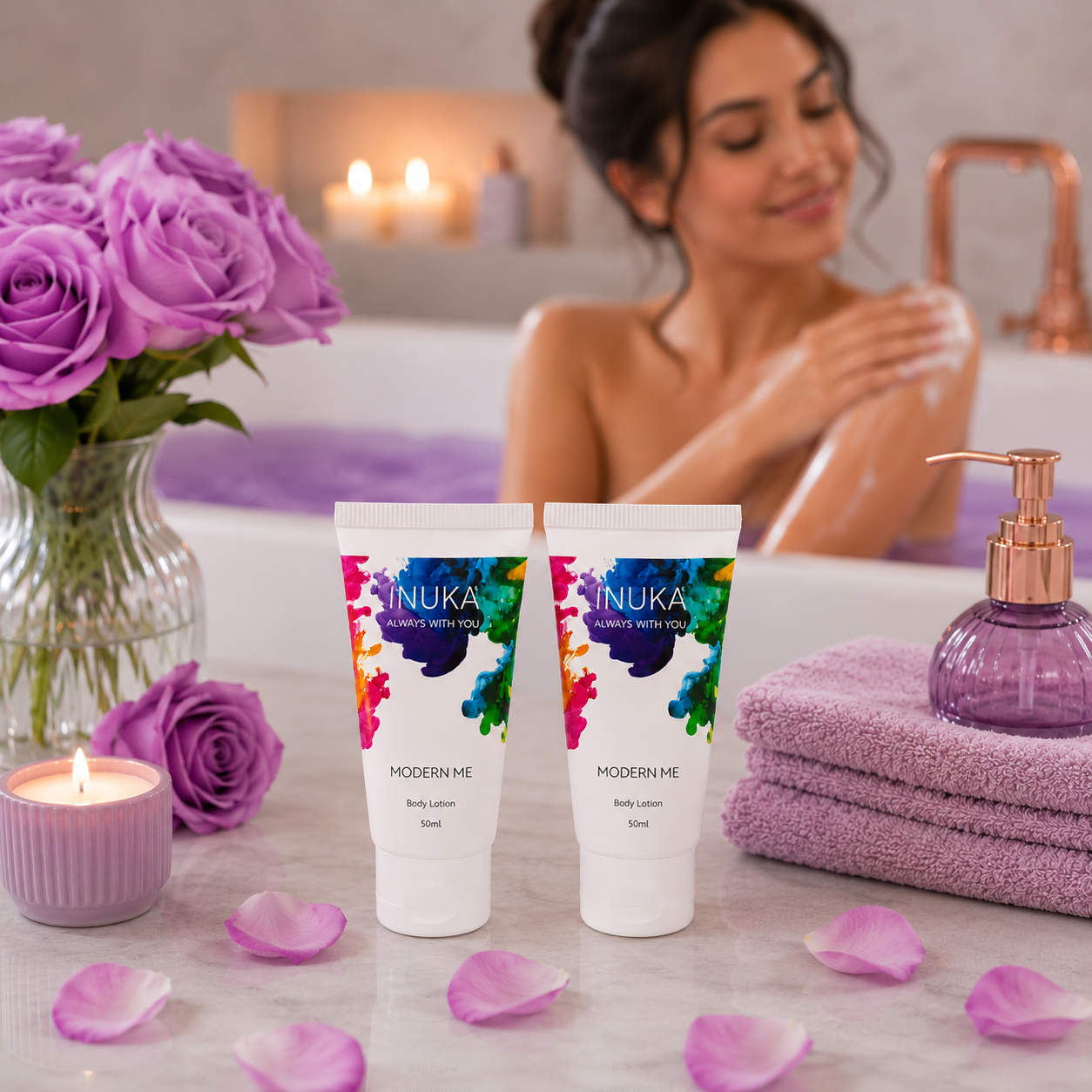 Inuka Modern Me 2 x 50ml Body Wash & Lotion - Purple For Her