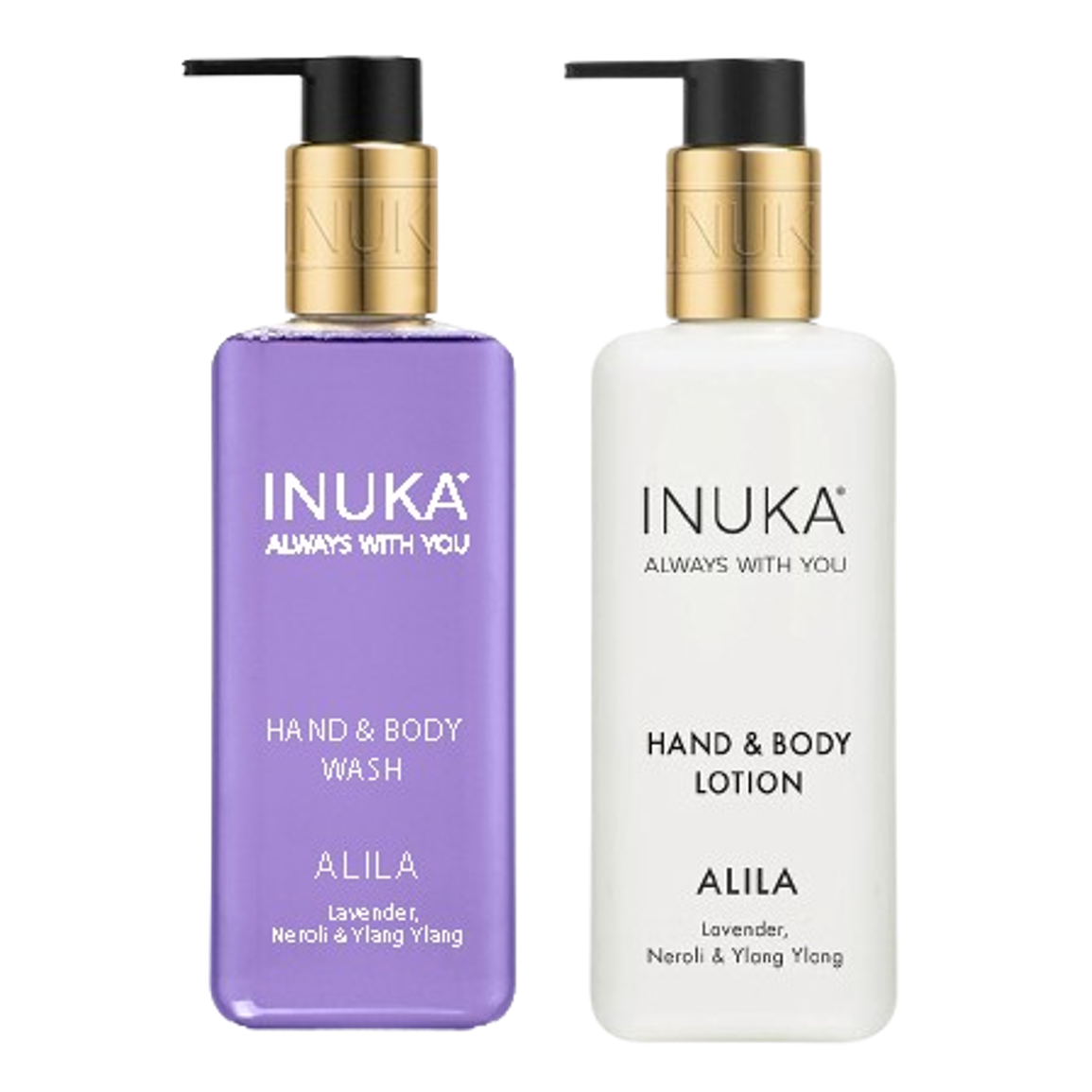 Inuka Luxury 2 x 300ml Hand & Body Wash and Lotion - Alila
