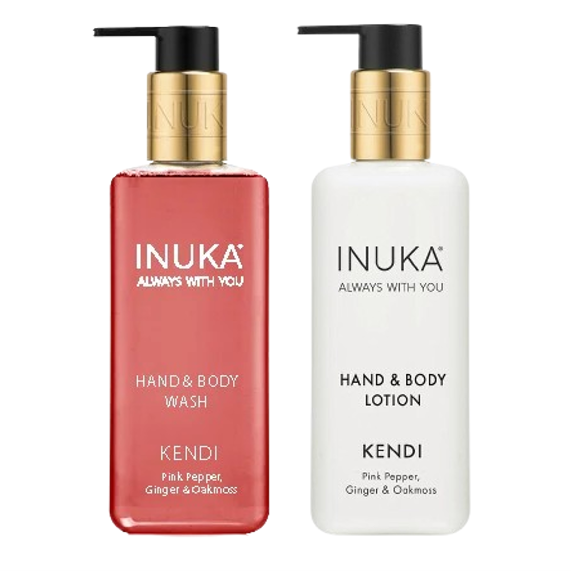 Inuka Luxury 2 x 300ml Hand & Body Wash and Lotion - Kendi