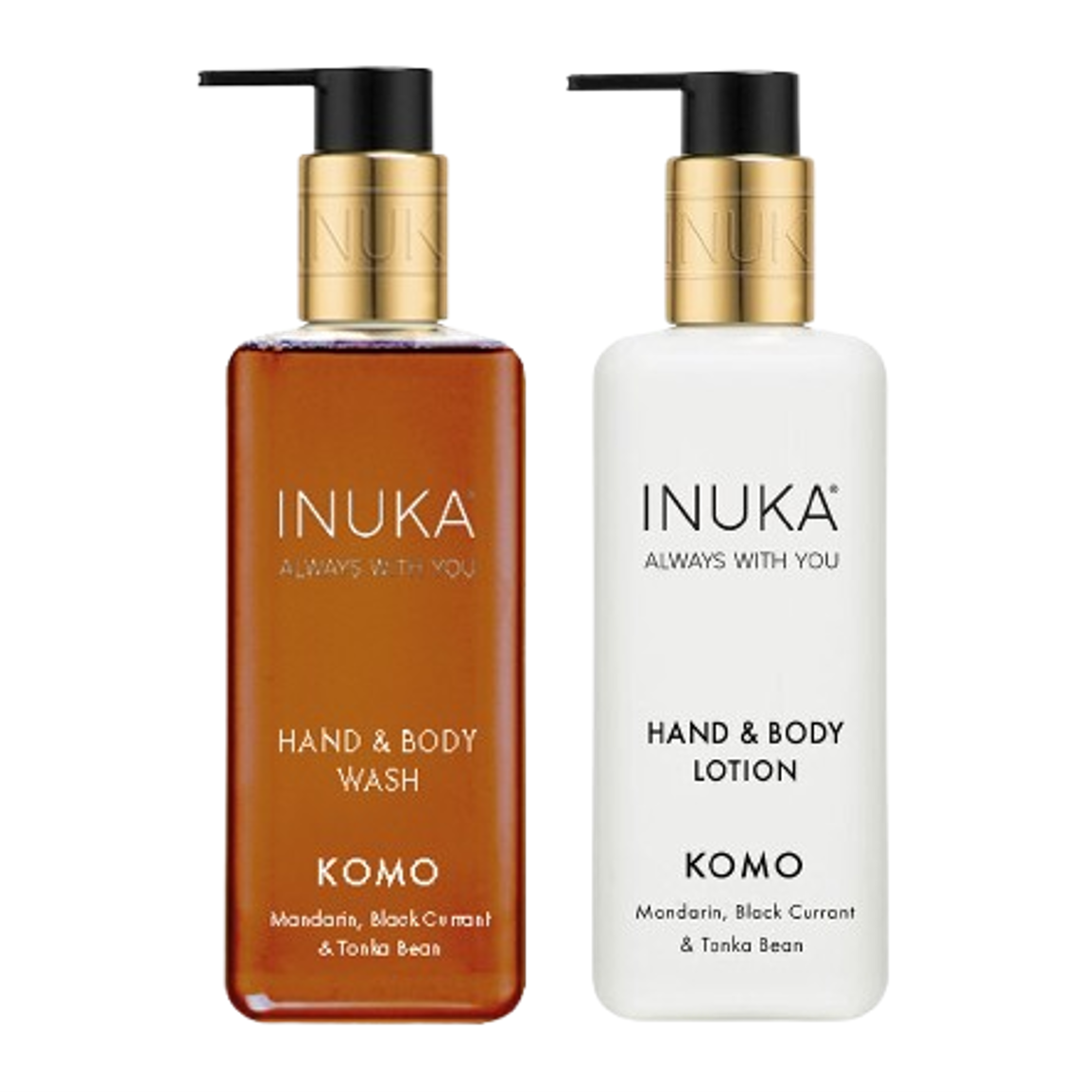 Inuka Luxury 2 x 300ml Hand & Body Wash and Lotion - Komo